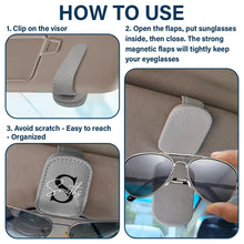 Load image into Gallery viewer, Personalized Monogram Name Letter - Stylish Sunglasses Holder for Car Visor Sunglasses Holder For Car Visor PopCulturePrints