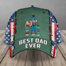 Load image into Gallery viewer, Personalized 'Best Dad Ever' Classic Cap - Custom Super Dad Design Caps PopCulturePrints