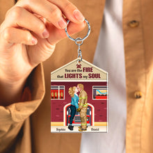 Load image into Gallery viewer, Personalized Keychain: You're The Fire That Lights My Soul Keychains PopCulturePrints