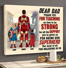 Load image into Gallery viewer, Personalized Superhero Dad Poster - Custom Father's Day Gift Poster & Canvas PopCulturePrints