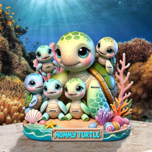 Load image into Gallery viewer, “Family is the Sea of Love” - Personalized Mama Turtle Acrylic Plaque - Custom Gift for Mom, Grandma & Family Shaped Plaques PopCulturePrints