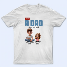 Load image into Gallery viewer, Just A Dad And His Girl 3D Cartoon - Personalized T Shirt T-shirt PopCulturePrints