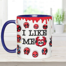 Load image into Gallery viewer, Personalized Deadpool 'I Like Me' Accent Mug Accent Mug PopCulturePrints