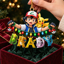 Load image into Gallery viewer, Adventure Alphabet Custom Name Ornament - Personalized Christmas Gift for Kids & Pokémon Fans