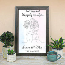 Load image into Gallery viewer, And they lived Happily ever after... - Line Art Couple Canvas - Custom Photo Gift for Couples Poster & Canvas PopCulturePrints