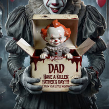 Load image into Gallery viewer, "Dad, Have a Killer Father's Day!" - Personalized Horror Dad and Kids Acrylic Plaque - Unique Gift for Dad, Grandpa, and Horror Fans