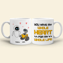 Load image into Gallery viewer, Personalized Couple Mugs - Whole Heart for Life | Perfect Valentine's Day Gifts Coffee Mug PopCulturePrints