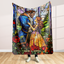 Load image into Gallery viewer, Personalized Beauty & Beast Couple Blanket Blanket PopCulturePrints