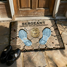 Load image into Gallery viewer, Proud To Serve Police Doormat - Personalized Gift for Law Enforcement Officers Doormat PopCulturePrints