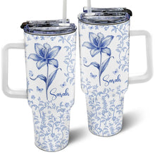 Load image into Gallery viewer, Bloom Where You're Planted - Personalized 40oz Tumbler with Straw Tumbler PopCulturePrints