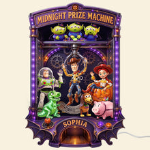 Load image into Gallery viewer, “Unleash the Magic of Halloween” - Midnight Prize Machine Acrylic Light Box - Personalized Gift for Kids, Friends, and Family Light Box PopCulturePrints