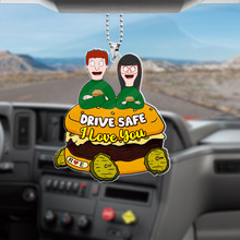 Load image into Gallery viewer, Personalized Couple Car Ornament - Drive Safe I Love You Gift for Valentine's Day Gifts Ornament PopCulturePrints