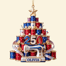Load image into Gallery viewer, "Sew Your Dreams into Reality" - Festive Stitching Machine Ornament - Personalized Gift for Sewing Lovers
