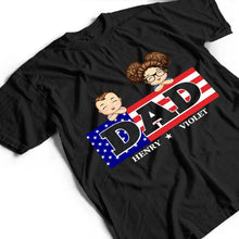 Load image into Gallery viewer, Stars And Stripes Papa T-Shirt - Personalized Custom Gift for Dad, Grandpa, and Father's Day T-shirt PopCulturePrints