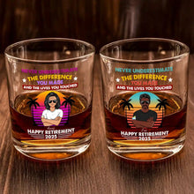 Load image into Gallery viewer, Never Underestimate The Difference You Made - Personalized Whiskey Glass Whiskey Glass PopCulturePrints