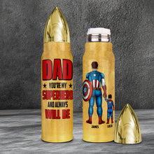 Load image into Gallery viewer, Personalized Superhero Bullet Tumbler for Dad - Father's Day Gift Tumbler Cup PopCulturePrints