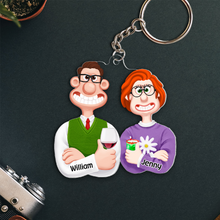 Load image into Gallery viewer, Custom Cartoon Couple Keychain - Unique Personalized Valentine’s Day Gifts Keychains PopCulturePrints