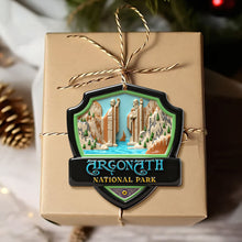 Load image into Gallery viewer, “Explore the Magic of Your Favorite Fantasy World” - Fantasy Location Shield Ornament, Customizable Gift for Movie Fans Ornament PopCulturePrints