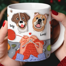 Load image into Gallery viewer, Personalized Knitting Dog Lover Coffee Mug - Cute Inflated Effect Coffee Mug PopCulturePrints