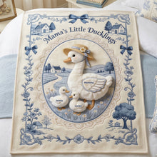 Load image into Gallery viewer, Mama's Little Ducklings Blanket - Heartwarming Personalized Gift for Mom and Grandma Blanket PopCulturePrints
