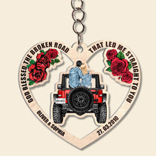 Load image into Gallery viewer, Personalized Romantic Heart-Shaped Keychain - Couple's Names and Anniversary Date Keychains PopCulturePrints