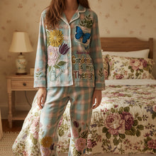 Load image into Gallery viewer, Gardening is My Therapy Pajama Set - Personalized Gift for Garden Lovers Pajama Set PopCulturePrints