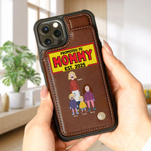 Load image into Gallery viewer, Promoted to Daddy Personalized Leather Flip Wallet Phone Case - Unique Gift for New Dads Phone Case PopCulturePrints