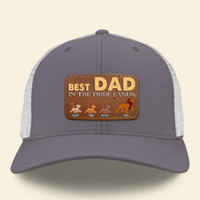 Load image into Gallery viewer, Customizable Best Dad Leather Patch Hat - Lion Kingdom Theme Caps PopCulturePrints