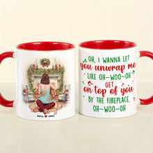 Load image into Gallery viewer, Personalized Romantic Couple Christmas Mug - Unwrap Me Design Coffee Mug PopCulturePrints