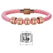 Load image into Gallery viewer, Custom Family Name Braided Leather Bracelet for Dad Bracelets PopCulturePrints