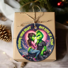 Load image into Gallery viewer, Personalized Couple's Ornament - Unique Green Christmas Keepsake for Valentine's Day Gifts Ornament PopCulturePrints