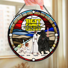Load image into Gallery viewer, Personalized Stained Glass Ornament - Best Family In The Galaxy Ornament PopCulturePrints