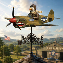 Load image into Gallery viewer, "Fly High with Style!" - Vintage Fighter Pilot Metal Weather Vane - Personalized Aviator Gift for Enthusiasts and Collectors Metal Signs PopCulturePrints