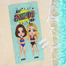 Load image into Gallery viewer, Custom Best Friends Beach Towel - Personalized Gift for BFFs Beach Towel PopCulturePrints