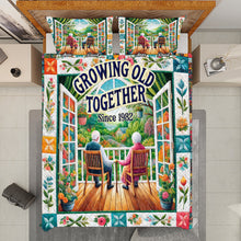 Load image into Gallery viewer, Personalized Growing Old Together Quilt Bedding Set Blanket PopCulturePrints