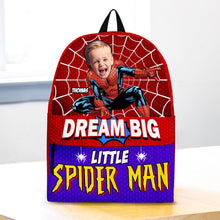 Load image into Gallery viewer, Personalized Kids' Superhero Backpack - Dream Big Spider Adventure Backpack PopCulturePrints