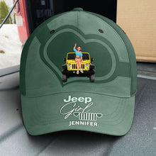Load image into Gallery viewer, Personalized Jeep Girl Cap with Pink Camo Design Caps PopCulturePrints