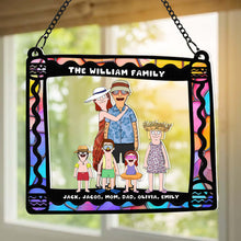 Load image into Gallery viewer, Personalized Cartoon Family Suncatcher Ornament - Custom Gifts for Family Ornament PopCulturePrints