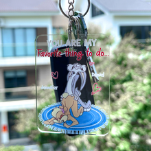 Load image into Gallery viewer, Personalized Couple Keychain - You Are My Favorite Thing Keychains PopCulturePrints