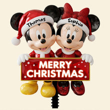 Load image into Gallery viewer, Merry Christmas with Love - Personalized Couple Acrylic Tree Topper Ornament PopCulturePrints