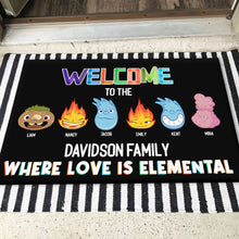 Load image into Gallery viewer, Personalized Elemental Family Welcome Doormat Doormat PopCulturePrints