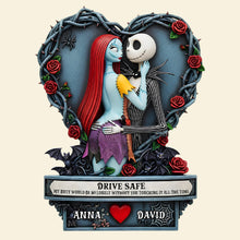 Load image into Gallery viewer, "Drive Safe, My Love!" - Naughty Spooky Couple Car Visor Clip - Personalized Gift for Couples Car Visor Clip PopCulturePrints