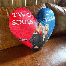 Load image into Gallery viewer, Two Souls, One Heart Custom Pillow - Perfect Valentine’s Day Gifts for Couples Pillow PopCulturePrints