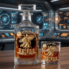 Load image into Gallery viewer, To The Death Star and Back - Personalized Decanter Set for Dad Bottle PopCulturePrints