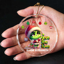 Load image into Gallery viewer, Personalized Grinch Christmas Ornament for Kids Ornament PopCulturePrints