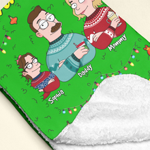 Load image into Gallery viewer, Personalized Family Christmas Snuggle Blanket Blanket PopCulturePrints
