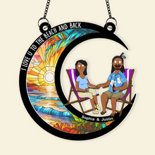 Load image into Gallery viewer, I Love U To The Beach And Back - Personalized Suncatcher Ornament for Couples Ornament PopCulturePrints