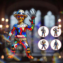 Load image into Gallery viewer, “Celebrate Halloween with a Spooktacular Twist!” - Horror Movie Halloween Suncatcher Ornament - Personalized Gifts for Movie Lovers Ornament PopCulturePrints