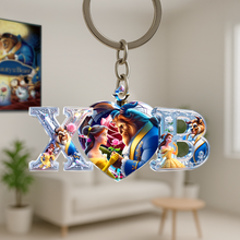 Load image into Gallery viewer, Love is in the Air - Personalized Heart Keychain for Couples Keychains PopCulturePrints