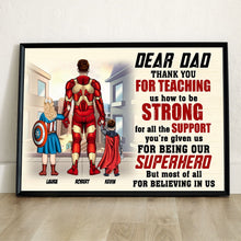 Load image into Gallery viewer, Personalized Superhero Dad Poster - Custom Father's Day Gift Poster & Canvas PopCulturePrints